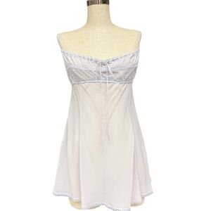 Vintage Victoria’s Secret Pale Lavender Milkmaid Babydoll Slip Dress Size Large